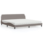 Bed with mattress "Dover" fabric taupe 200x200 cm