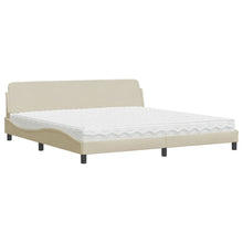 Bed Met Matras Stof Kleurig 200 x 200 cm Crème