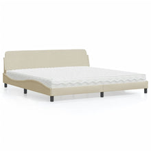 Bed Met Matras Stof Kleurig 200 x 200 cm Crème