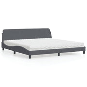 Bed met matras 200x200 cm donkergrijs fluweel