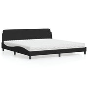 Bed met matras 200x200 cm fluweel zwart