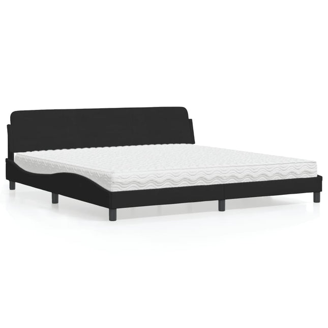 Bed met matras fluweel zwart 200x200 cm