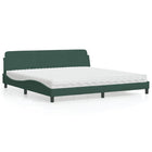 Bed met matras 200x200 cm donkergroen fluweel