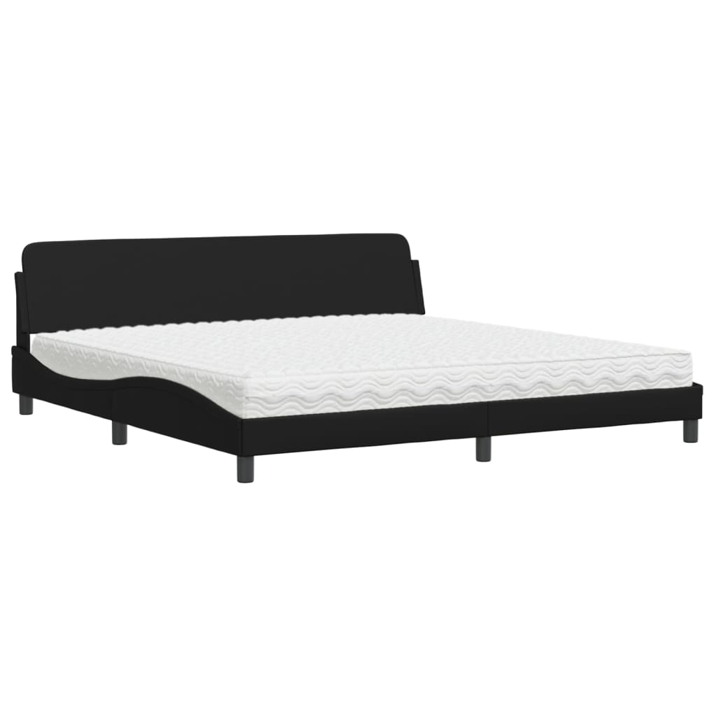 Bed met matras kunstleer zwart 200x200 cm