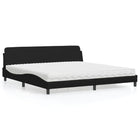 Bed met matras kunstleer zwart 200x200 cm