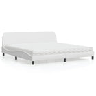 Bed met matras 200x200 cm wit kunstleer