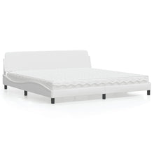 Bed met matras kunstleer wit 200x200 cm