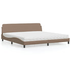 Bed met matras 200x200 cm cappuccinokleurig kunstleer