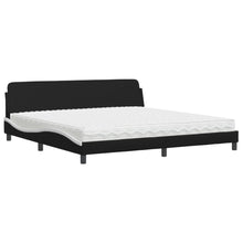 Bed Met Matras Kunstleer 200 x 200 cm Zwart en wit