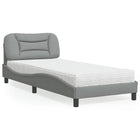 Bed met matras stof lichtgrijs 80x200 cm