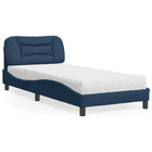 Bed met matras stof blauw 80x200 cm