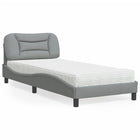 Bed met matras stof lichtgrijs 90x190 cm