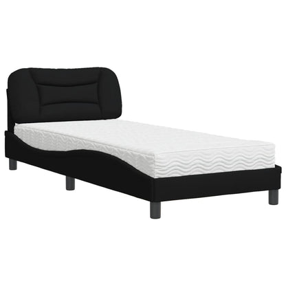 Bed met matras stof zwart 90x190 cm