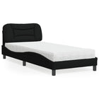 Bed met matras stof zwart 90x200 cm