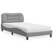 Bed met matras 100x200 cm lichtgrijs