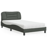 Bed met matras 100x200 cm donkergrijs