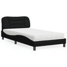 Bed met matras stof zwart 100x200 cm