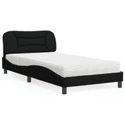 Bed met matras 100x200 cm stof zwart