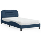 Bed with mattress "Hvar" fabric blue 100x200 cm