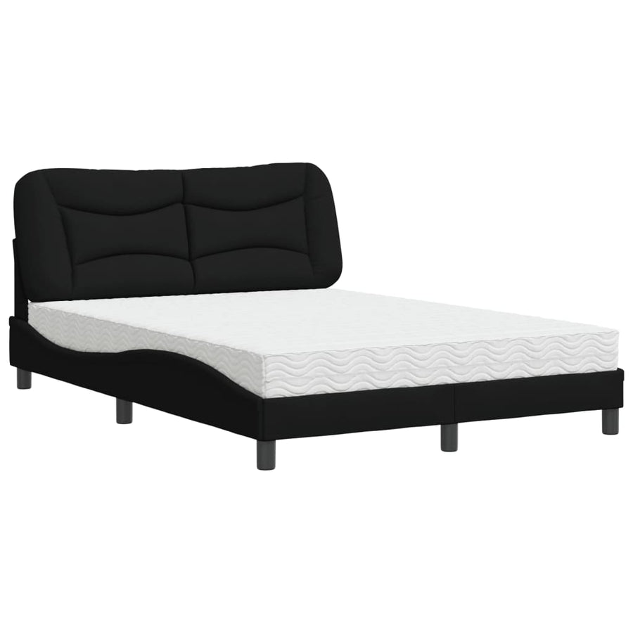 Bed met matras stof zwart 120x200 cm