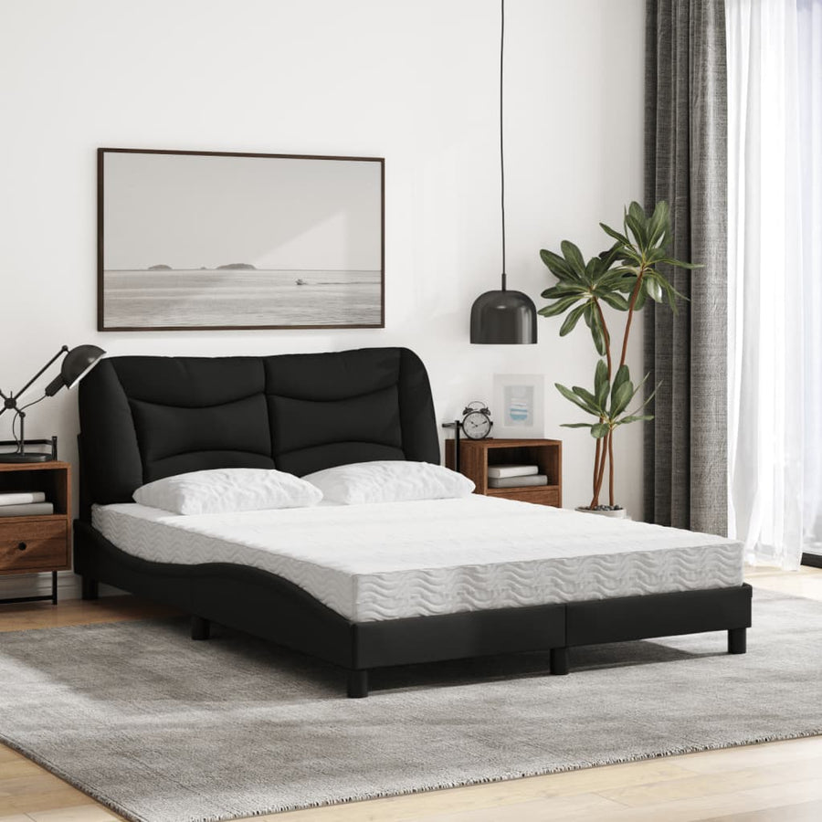 Bed met matras stof zwart 120x200 cm