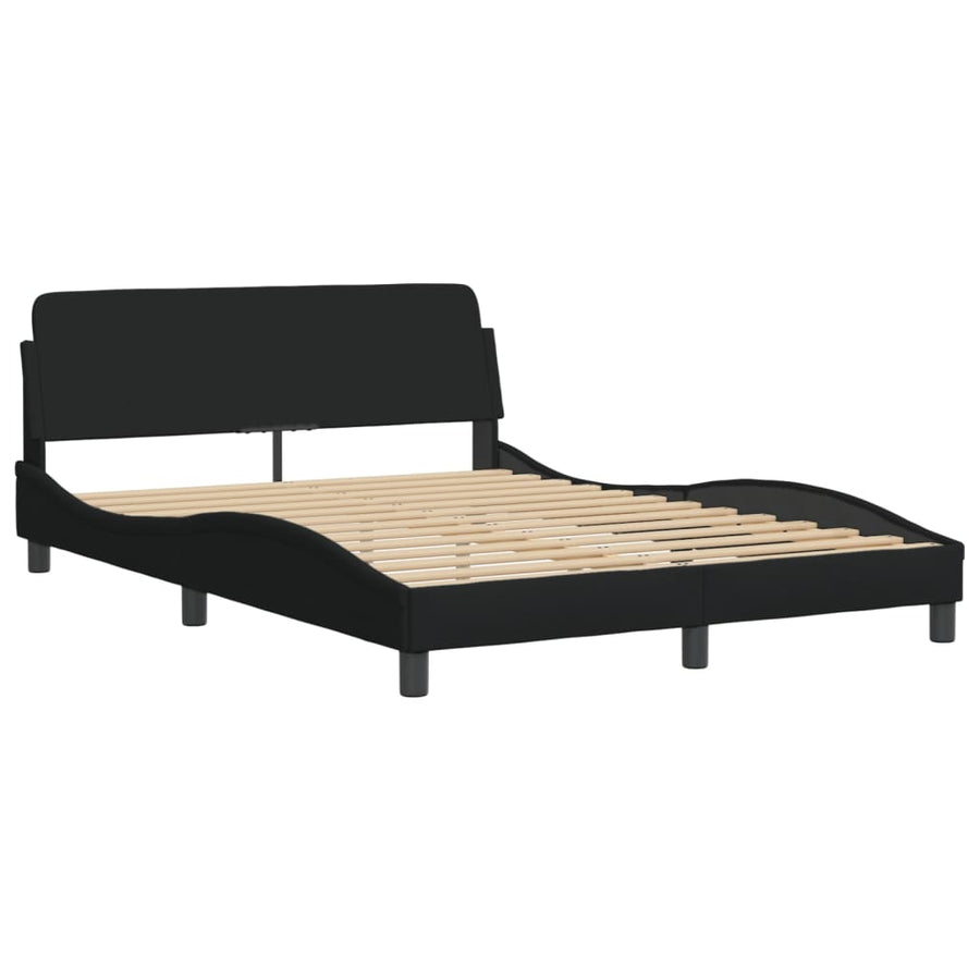 Bed met matras stof zwart 120x200 cm