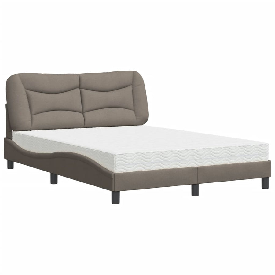 Bed met matras stof taupe 120x200 cm