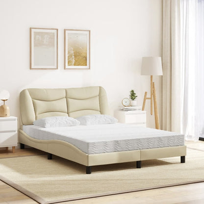 Bed met matras stof crèmekleurig 120x200 cm