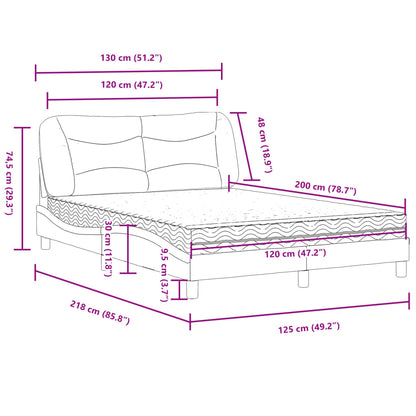 Bed met matras "Hvar" stof blauw 120x200 cm