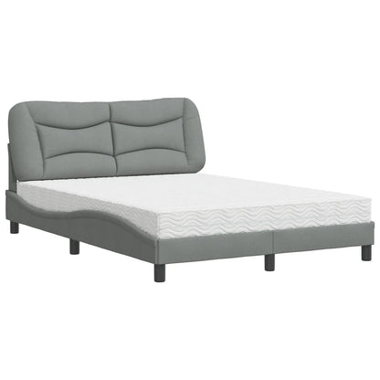 Bed met matras stof lichtgrijs 140x190 cm