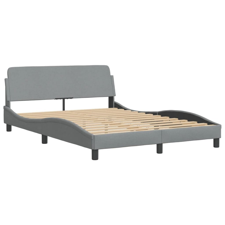 Bed met matras stof lichtgrijs 140x190 cm