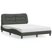 Bed met matras 140x190 cm donkergrijs stof