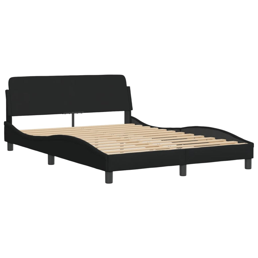 Bed met matras stof zwart 140x190 cm