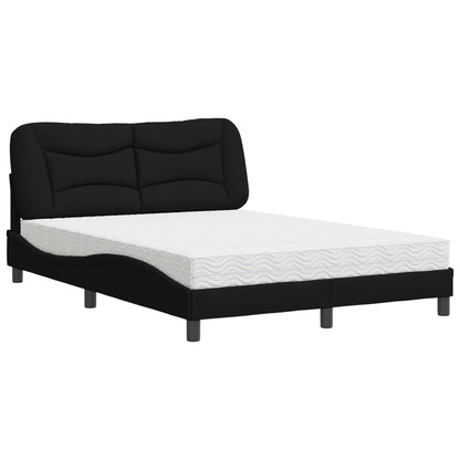 Bed met matras stof zwart 140x200 cm