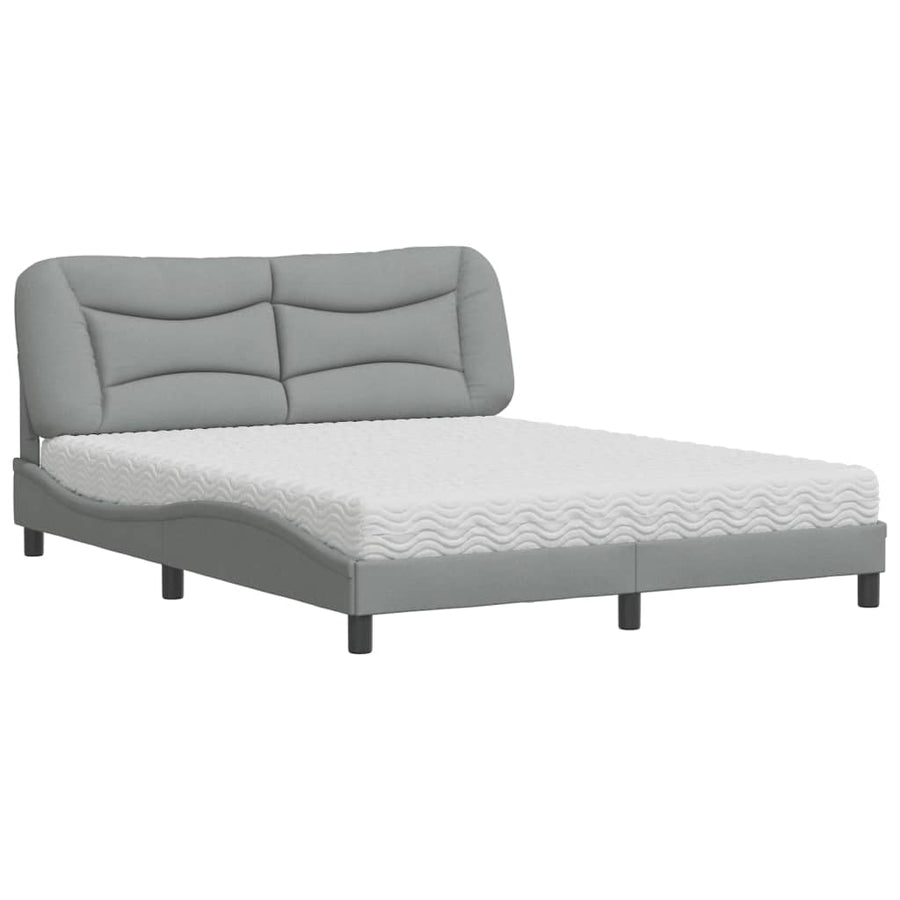 Bed met matras stof lichtgrijs 160x200 cm