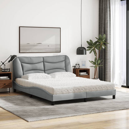 Bed met matras stof lichtgrijs 160x200 cm