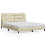 Bed met matras 160x200 cm crèmekleurig