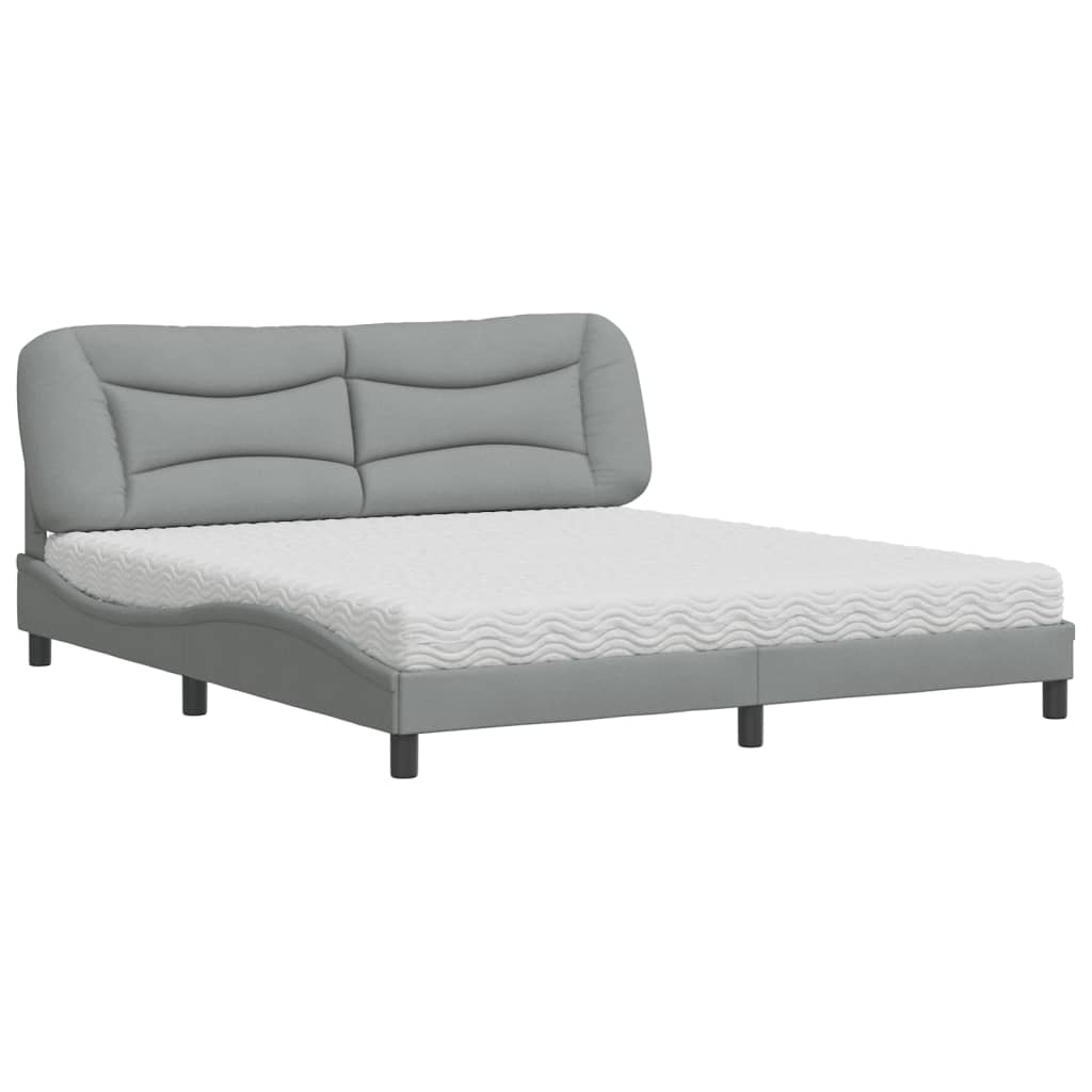 Bed met matras stof lichtgrijs 180x200 cm