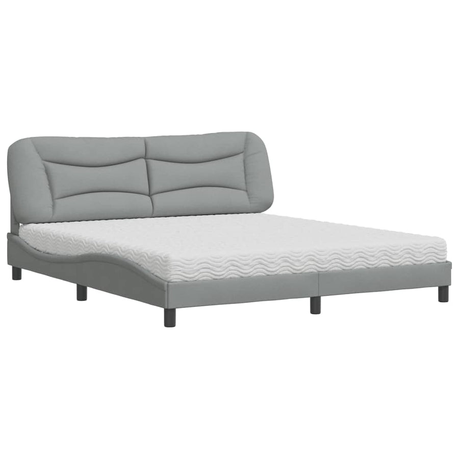 Bed met matras stof lichtgrijs 180x200 cm