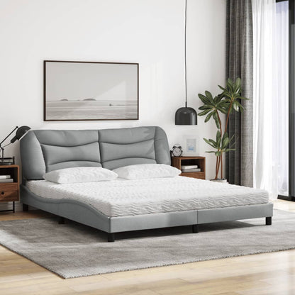 Bed met matras stof lichtgrijs 180x200 cm