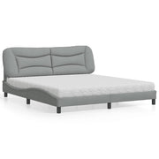 Bed met matras 180x200 cm lichtgrijs stof
