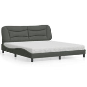 Bed met matras 180x200 cm donkergrijs stof