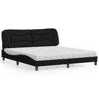 Bed met matras stof zwart 180x200 cm