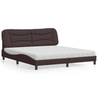 Bed met matras stof donkerbruin 180x200 cm