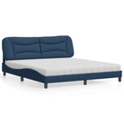 Bed met matras stof blauw 180x200 cm