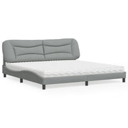 Bed met matras lichtgrijs 200x200 cm