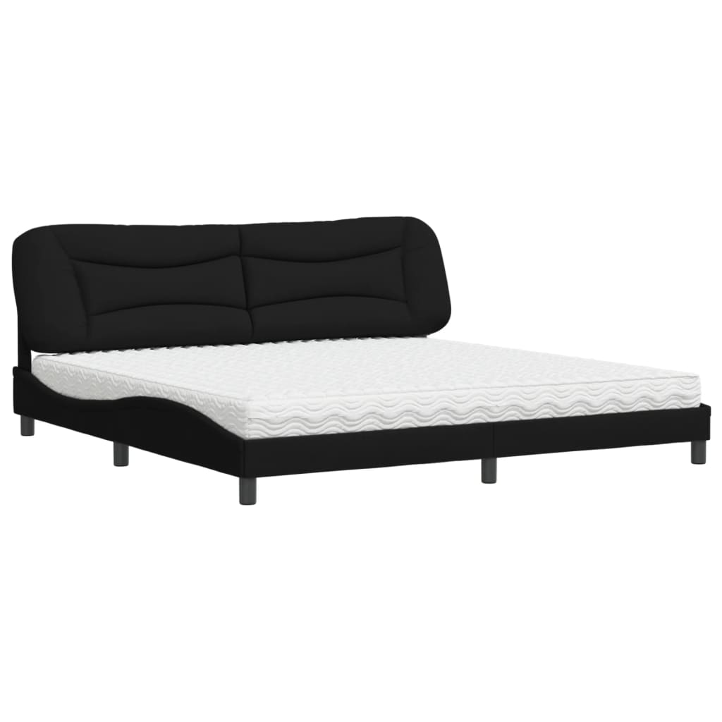 Bed met matras "Hvar" stof zwart 200x200 cm