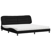 Bed met matras "Hvar" stof zwart 200x200 cm