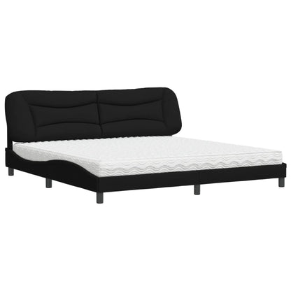 Bed met matras "Hvar" stof zwart 200x200 cm