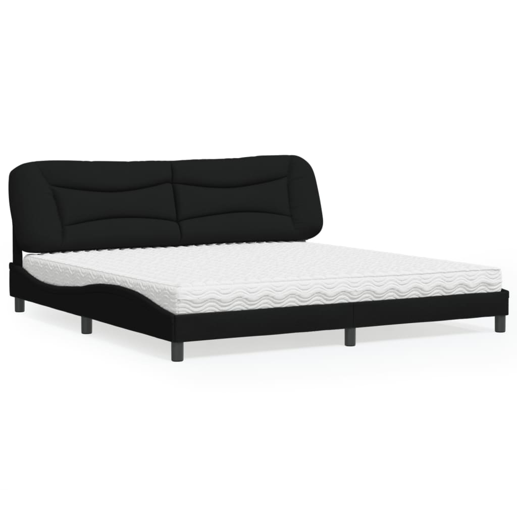 Bed met matras "Hvar" stof zwart 200x200 cm